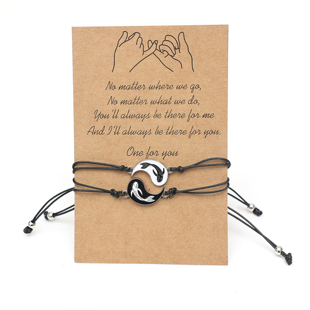 Charm Friendship Sister Bracelets Unbiological Sister Best Friend Bracelet with Card Soul Sister Bridesmaid Birthday Gift