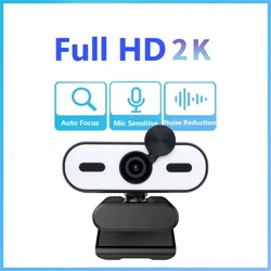 Ultra HD Mini Webcam with Autofocus, Noise - Reducing Mic, and Privacy Cover (2K)