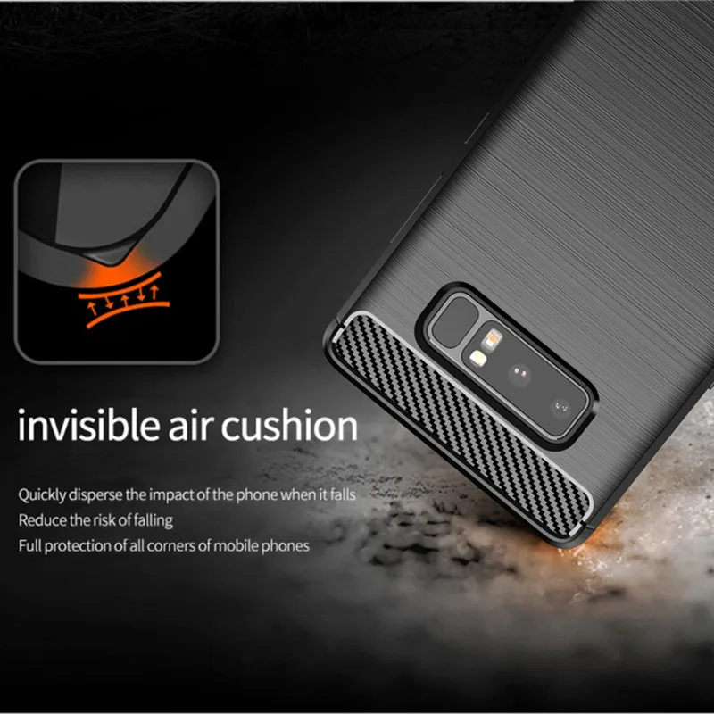 Carbon Fiber Shockproof Case For Samsung Galaxy Note 8 Silicone Case for galaxy note8 Bumper Back Cover Coque Fundas — view 3