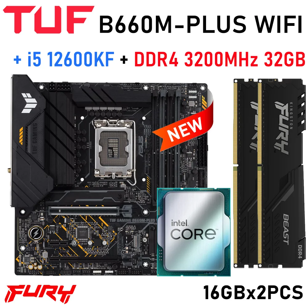 Intel Core I5 12600kf Cpu Combo With Asus Tuf Gaming B660m-plus Wifi ...
