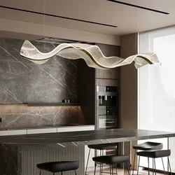 Modern Acrylic Ribbon Led Chandeliers Lighting Living Dining Room Pendant Lamp Home Decor Kitchen Bar Hanging Lights Luminaire