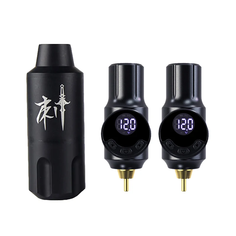 Tattoo Kit Rotary Tattoo Machine Set Wireless LCD Digital Power Supply Mini 1500MAH Battery RCA Connector Cord Permanent Makeup