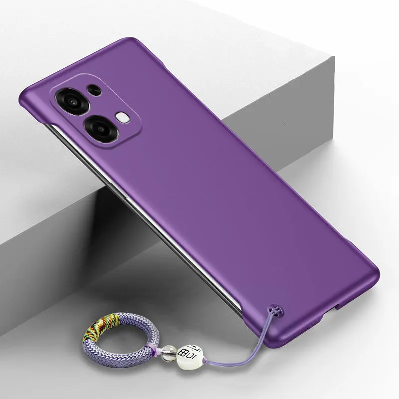 Frameless Slim Matte Hard Back Cover Case with Lucky Ring - ShockProof s