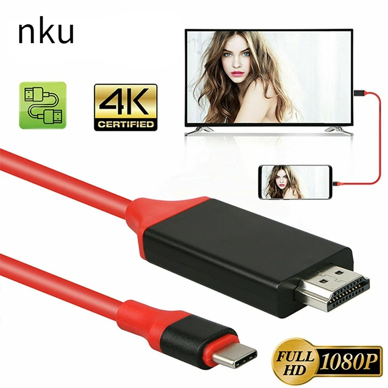 

2m USB3.1 Type-C To HD Display 4K 1080P Video Adapter Cable USB-C To HDTV Converter for MacBook ChromeBook Pixel