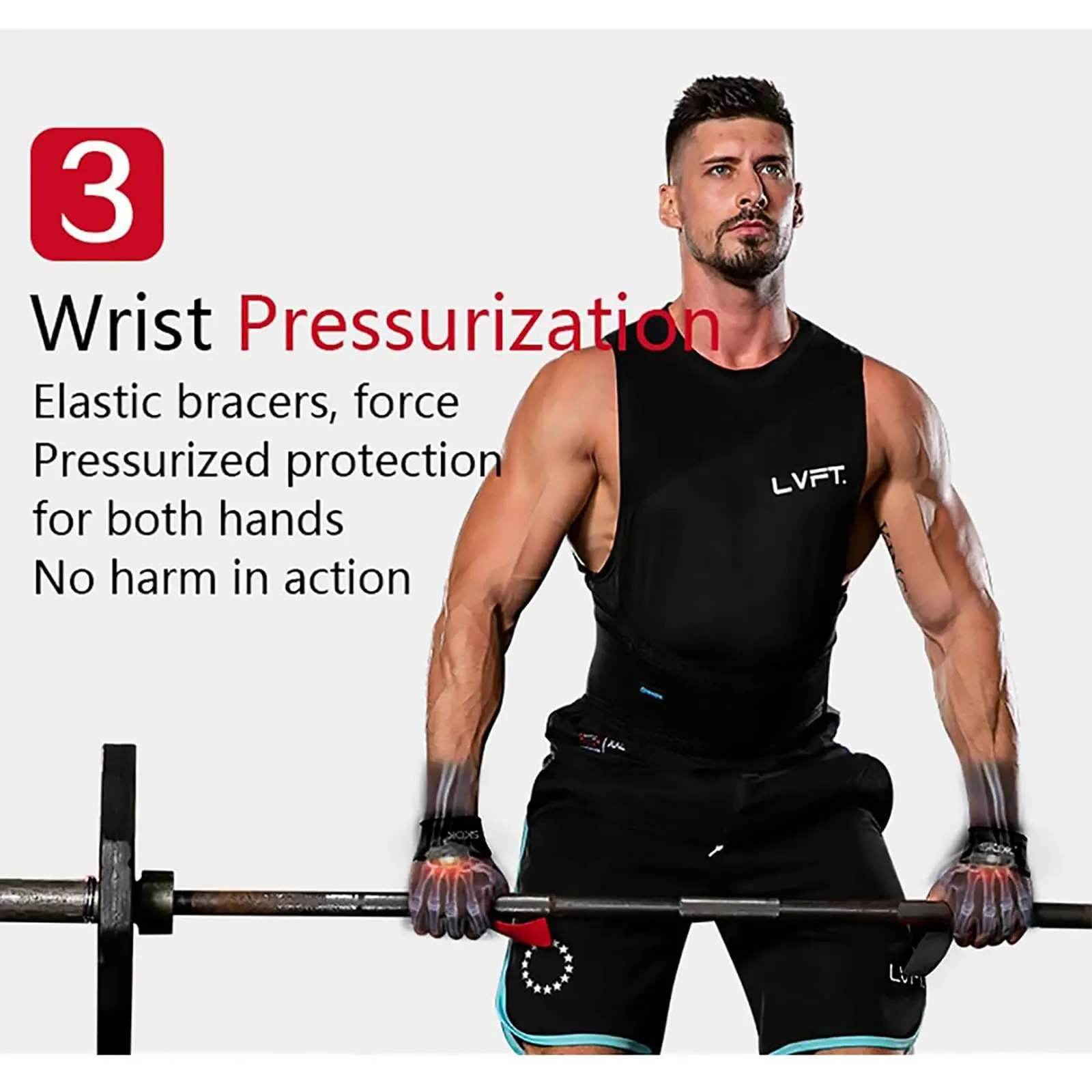 Weightlifting Wrist Straps Strength Training Adjustable Non-slip Gym Fitness Lifting Strap Wrist Support Grip Band 4
