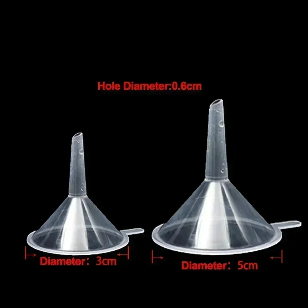 50-2Pcs Mini Funnel 3/5cm Transparent Liquid Oil Funnel Small Mouth School Laboratory Experimental Supplies Kitchen Tools