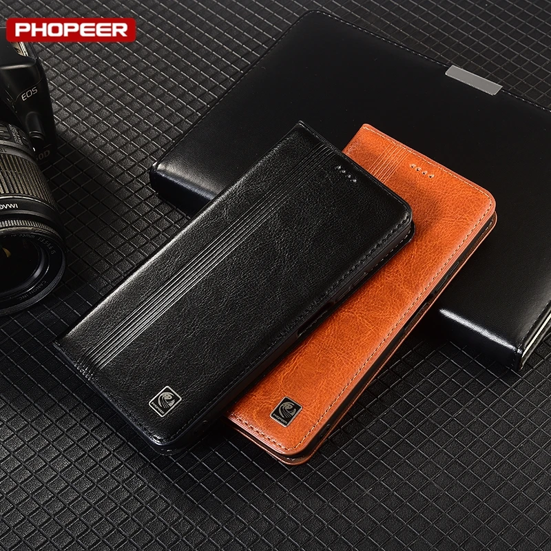 Premium Genuine Leather Flip Wallet Phone Cover