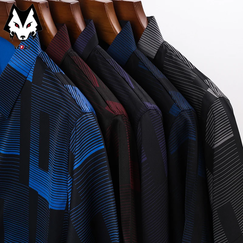 Spring/Summer Men's Striped Short Sleeve Shirts Men's Sleeves Slim Fit Casual Shirts