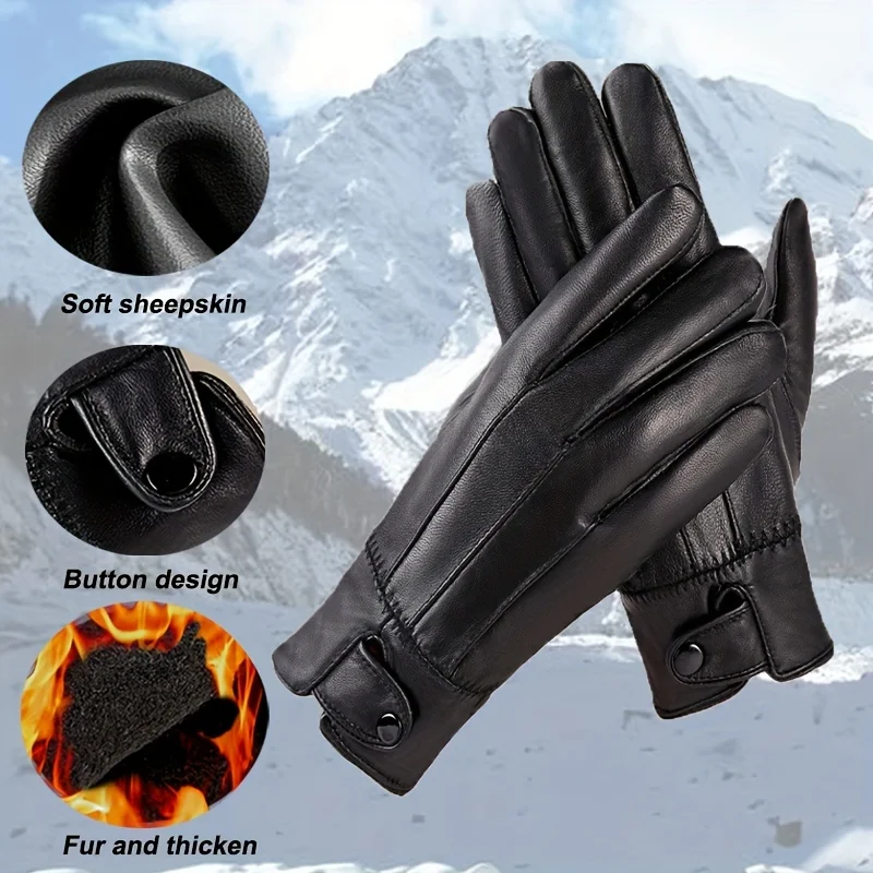 

Новые зимние перчатки из овчины для мужчин и женщин, сохраняющие тепло плюшевые бархатные теплые перчатки с закрытыми пальцами, водонепроницаемые ветрозащитные рабочие перчатки для велоспорта