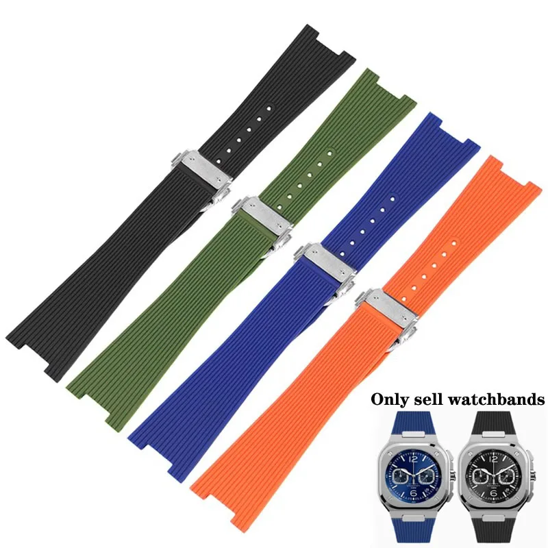 Wholesale High-quality Rubber 19 mm Wristwatch Band BRS-BLKCERA-RUBBER_K0020988 main image 0