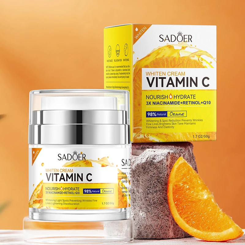 SADOER Vitamin C Anti Wrinkles Face Cream Firming Moisturizing Brightening Facial Day Creams Beauty Skin Care