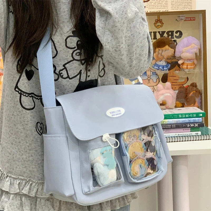 Nuove ragazze Harajuku dolce e carino borsa Ulzzang Ita borsa per bambole Y2K pendolarismo quotidiano borsa a tracolla a tracolla stile preppy casual - immagine 4