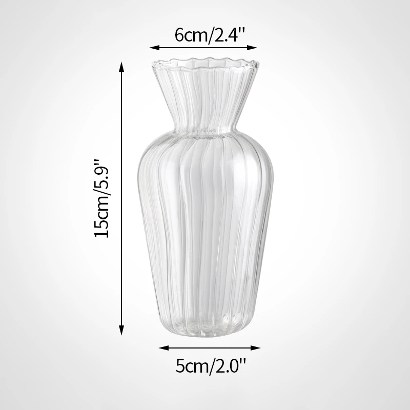 Nordic Transparent Glass Bud Vase - Decorative Floral Hydroponic Plant Pot