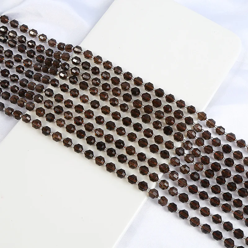 Natural Faceted Smoky Quartz Crystal Stone Spacer Beads Loose Beads For Jewelry Making Diy Handmade Bracelet Accessories
