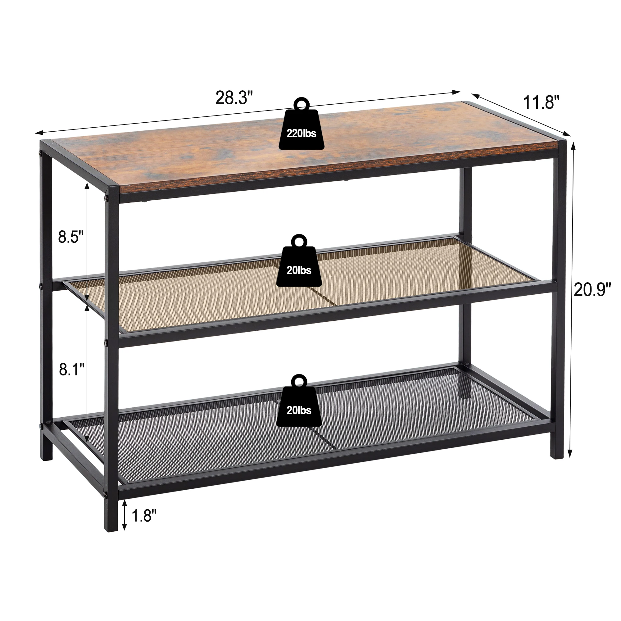 durable metal frame shoe rack