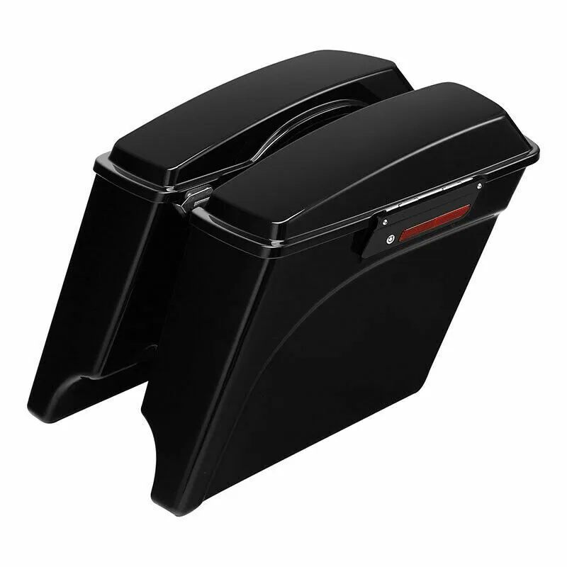 

Motorcycle 5" Stretched Extended Hard Saddlebags Saddle bags For Harley Touring Electra Glide Road King 1993-2013