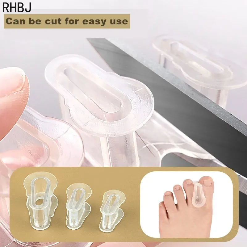 RHBJ 2pcs=1Pair Thumb and Foot Care Corrector Silicone Overlap Corrector for Protruding Toe Correction Clip Pad Toe Separators