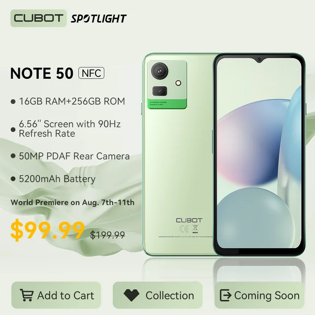 [World Premiere] Cubot NOTE 50 Smartphone