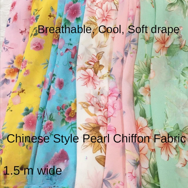Chiffon Fabric By The Meter For Clothing Dresses Lining Skirts Sewing Thin  Drape Summer Cloth Black White Plain Breathable Silky - Fabric - AliExpress
