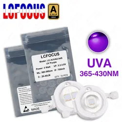 High Power UV Purple LED Chips 365nm 370nm 375nm 380nm 385nm 395nm 400nm 405nm 410nm 420nm 425nm COB Ultraviolet Lights 1W 3W 5W