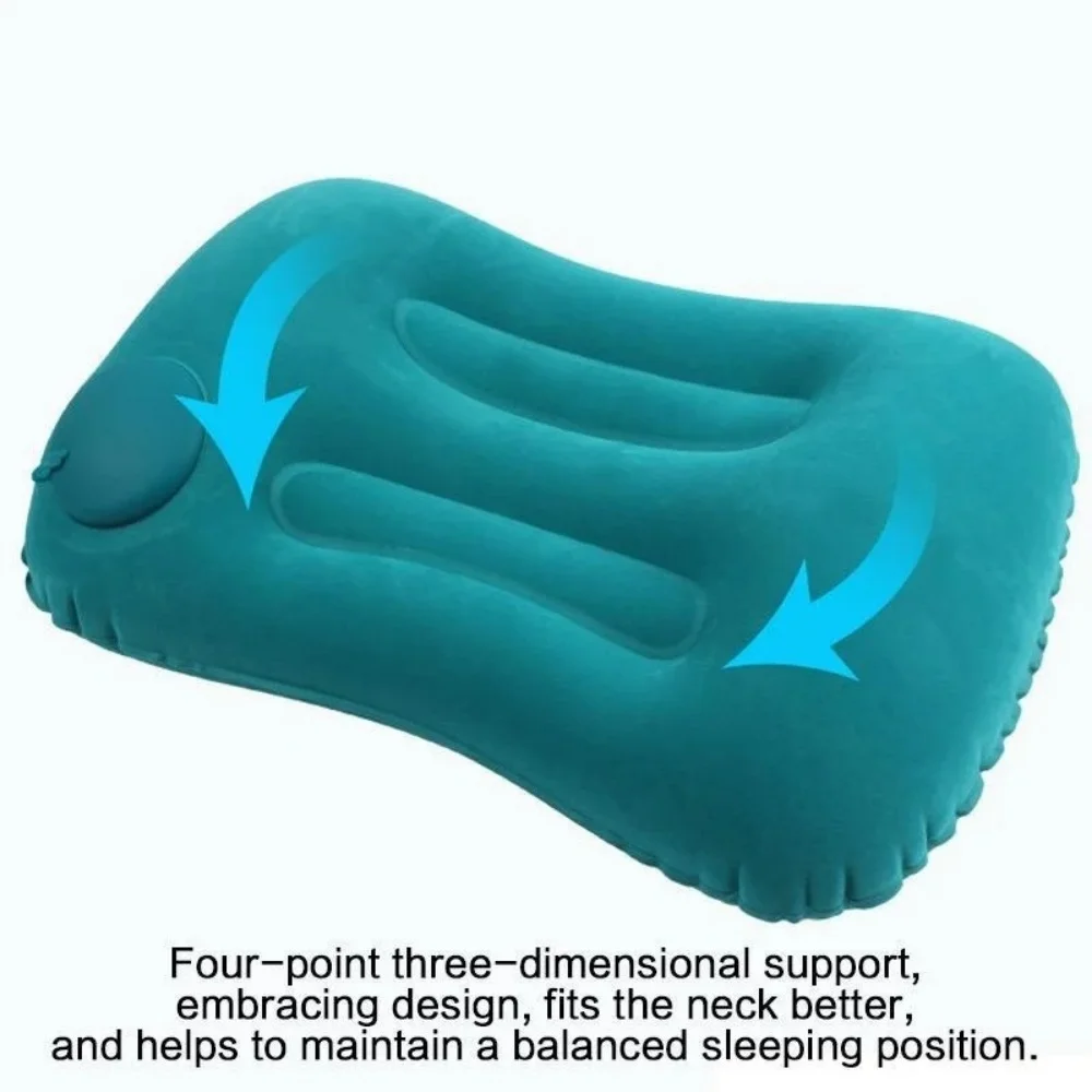 휴대용 풍선형 사각 베개, 편안한 프레스형 침대 베개, 접이식 야외 캠핑 베개, 가정 및 사무용품