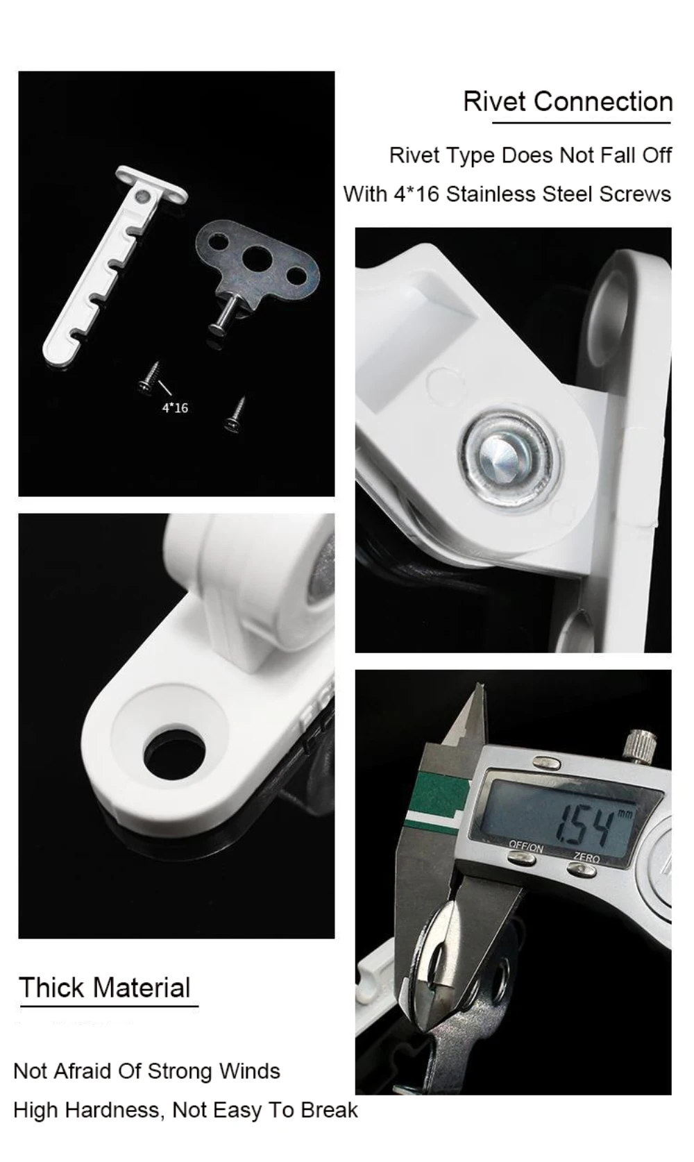 Description Picture 6 of item5pcs Window Limiter Position Stopper Casement Wind Brace Home Security Door Windows Sash Lock Child Safety Protection