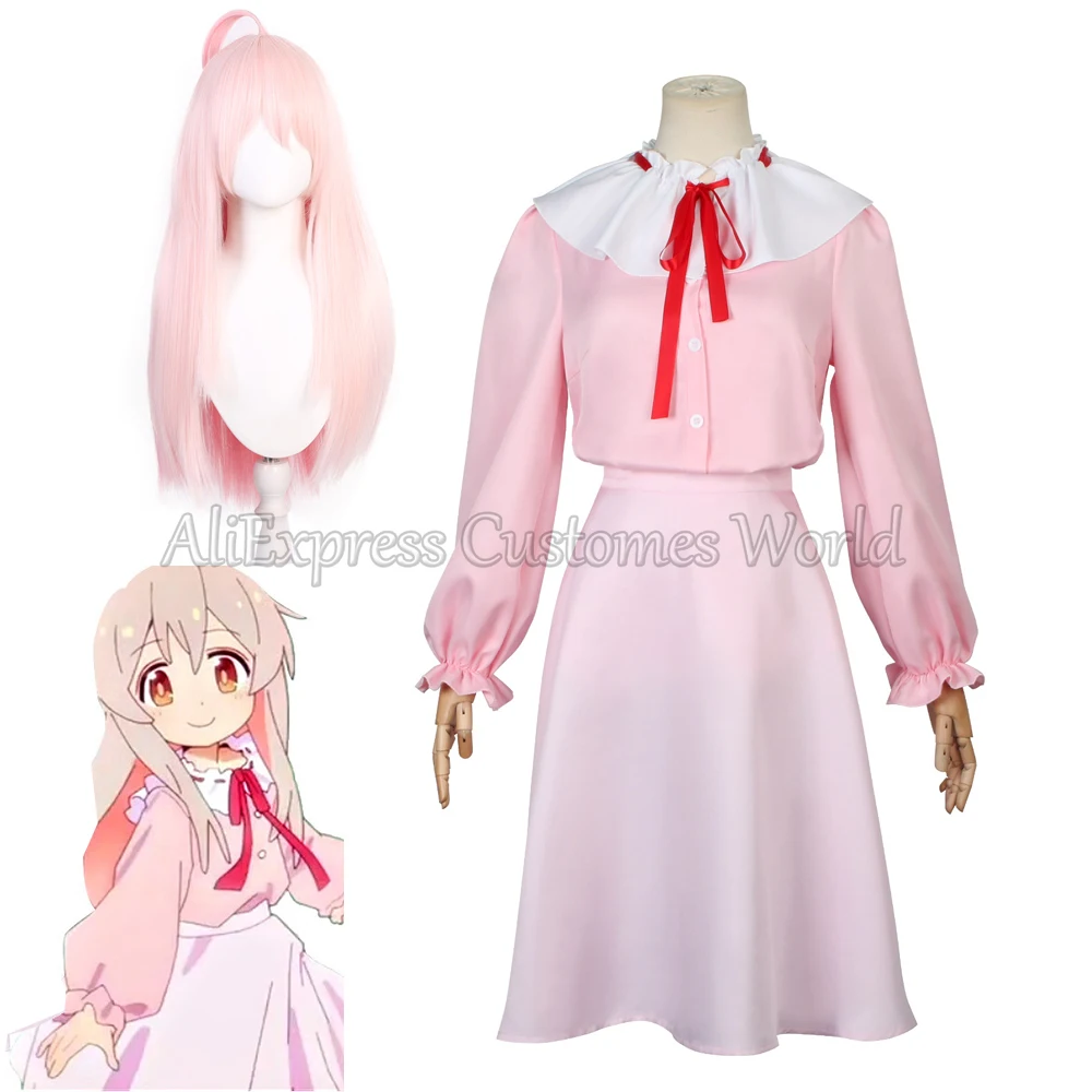 

Anime Oyama Mahiro Cosplay Costume Pink Oyama Mahiro Cos Dress Party Role Play Wigs Dresses Halloween Clothes
