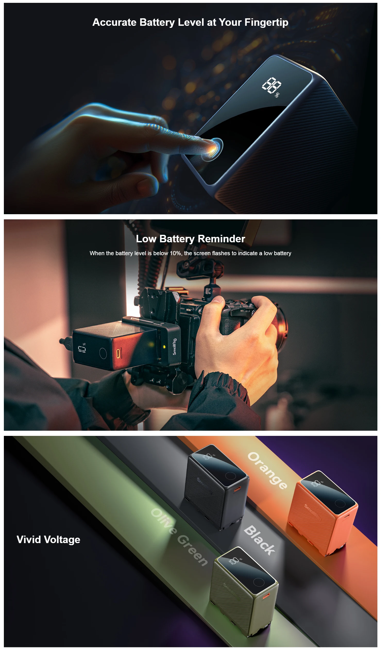 SmallRig NP-F970 10500mAh Replacement Camera Battery for Sony NP-F970 F750 F550