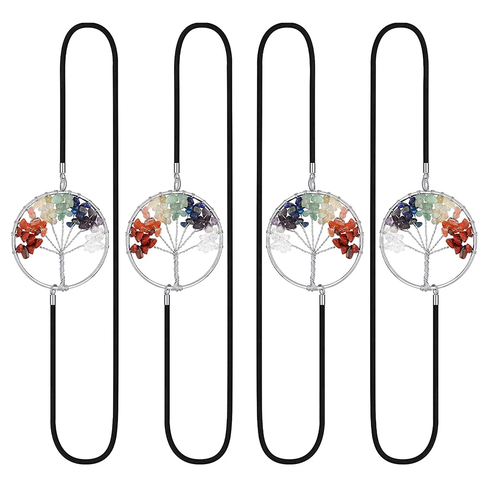 

Эластичная Закладка с 7 чакрами, подвеска в виде дерева, блокнот с эластичной лентой, закладки ручной работы, Хрустальный маркер на удачу