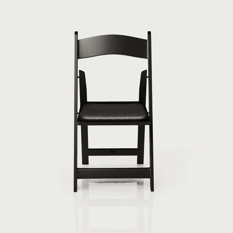 4 White Resin Stackable Folding Chairs-Folding Chairs with Padded Seats-Indoor/Outdoor for Events -(4 Pack)
