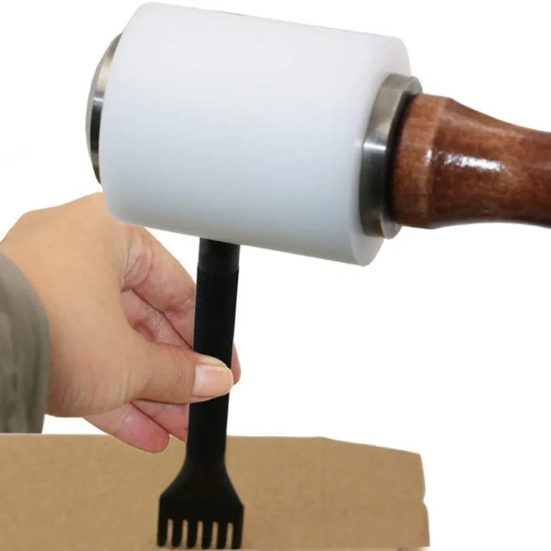 Martello In Legno E Nylon Per Lavorazione Del Cuoio - Strumento Artigianale Per Intaglio E Fai-da-Te - Foto 10