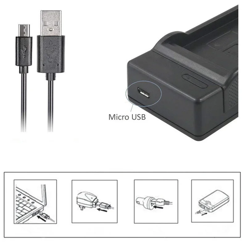 vhbw caricabatterie compatibile con Sony Cybershot DSC-W670, DSC-W690, DSC-W710, DSC-W730, DSC-W810 videocamera, reflex - Stazione di ricarica