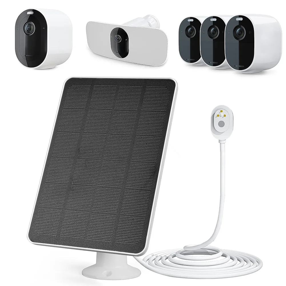 태양 전지 충전 패널, Arlo Pro 5S/4/3 투광 조명 보안 카메라용, 조절식 벽 마운트 태양 전지 충전기, 4W, 6W, 5V