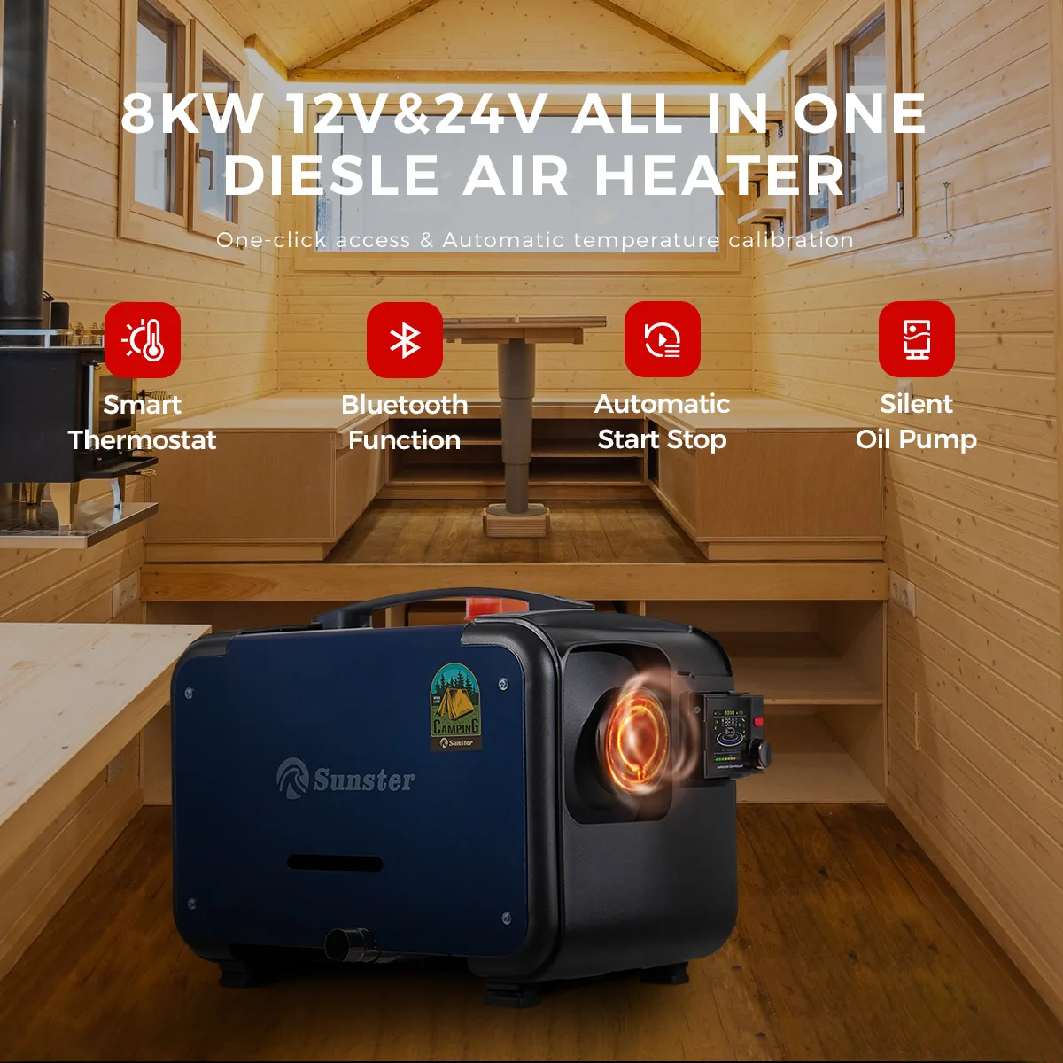 VEVOR 12V Diesel Standheizung 8KW - Für Auto & Wohnmobil | Mit Fernbedienung