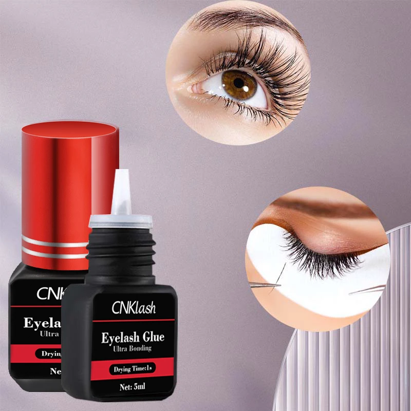 CNKlash 1s Fast Drying Eyelash Extension Glue False Eyelash Glue Waterproof Eyelash Adhesive Private Label Logo Brand Wholesale 5pcs eyelash extension glue whole sale glue individual strong adhesive 1s 2s fast drying eyelash extensions glue 5ml bottle