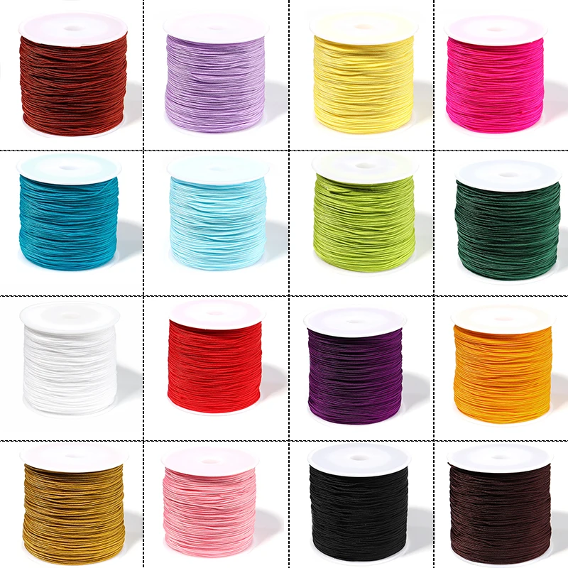 

0.8mm 90m Colorful Hand-woven Rope Line For Handmade Pendants Bracelet Wire Accessories National Knot Cords Jewelry Finding