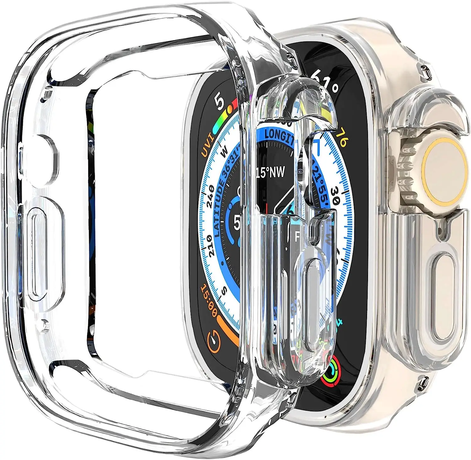 TPU Case Cover for Ultra Smatwatch 49mm Screen Protector Protective Scratch-Resistant