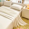 Plus Size Plain Bed Cover Solid Color Bed Sheet Smooth Feel Double People Queen King Bedsheets Bedding Without Pillows Case 2