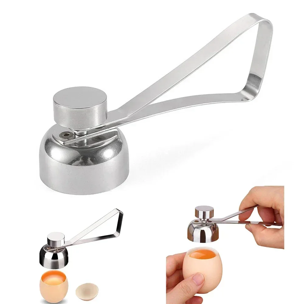 Egg Eggshell Opener Eggshell Cutter 304 Stainless Steel Double Head Egg Topper Shell Opener Boiled Raw Egg Creative Kitchen Tool