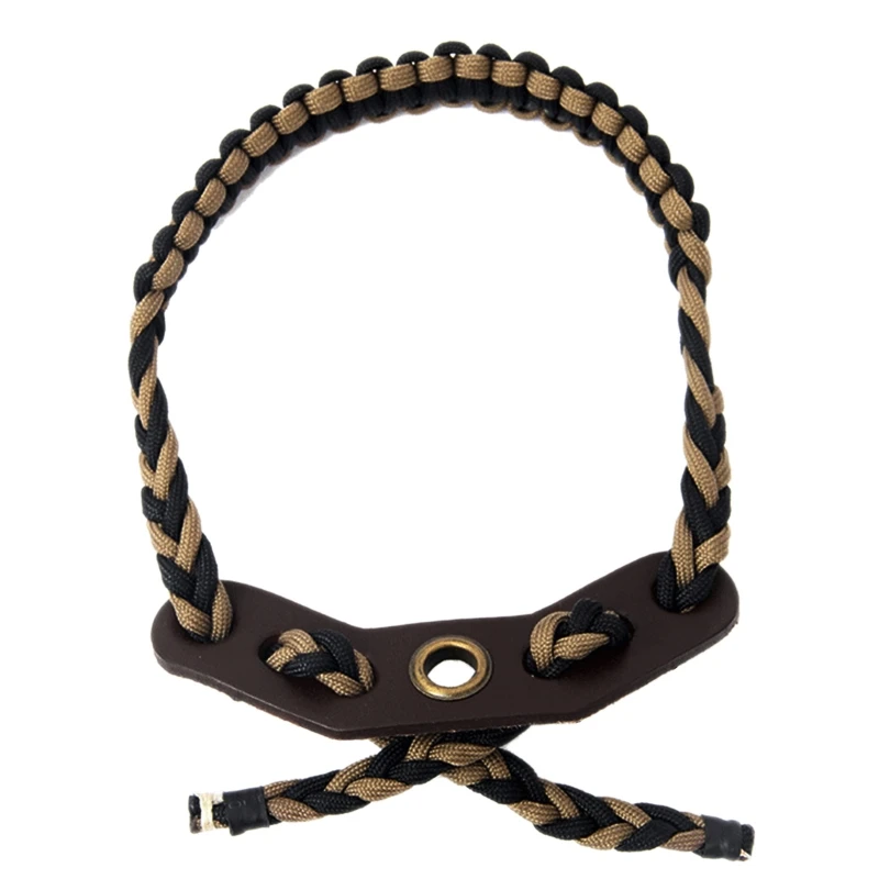 

77HC Ремень для стрельбы из лука на запястье, плетеный с металлическим ремешком на запястье для лука Составной ремень для лука