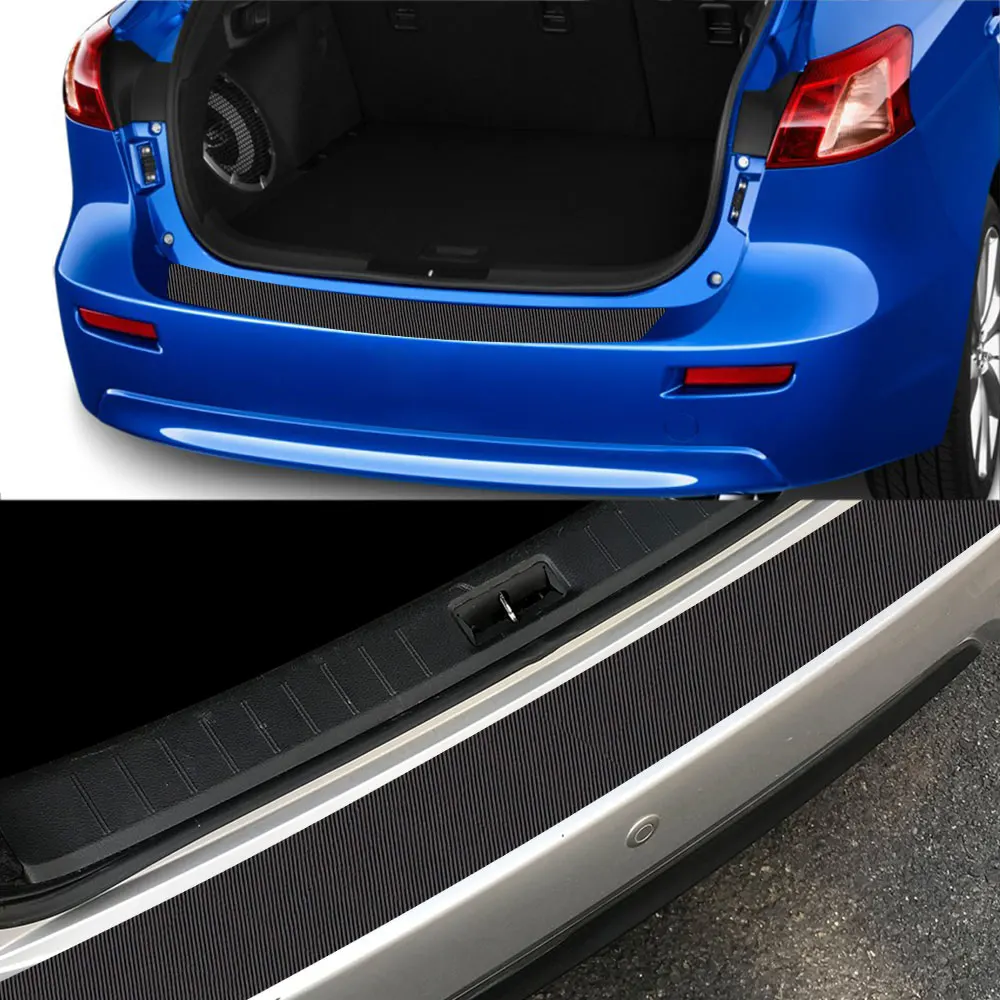 Carbon Fiber Texture Anti-Scratch Car Trunk Sill Sticker Decal Accessories