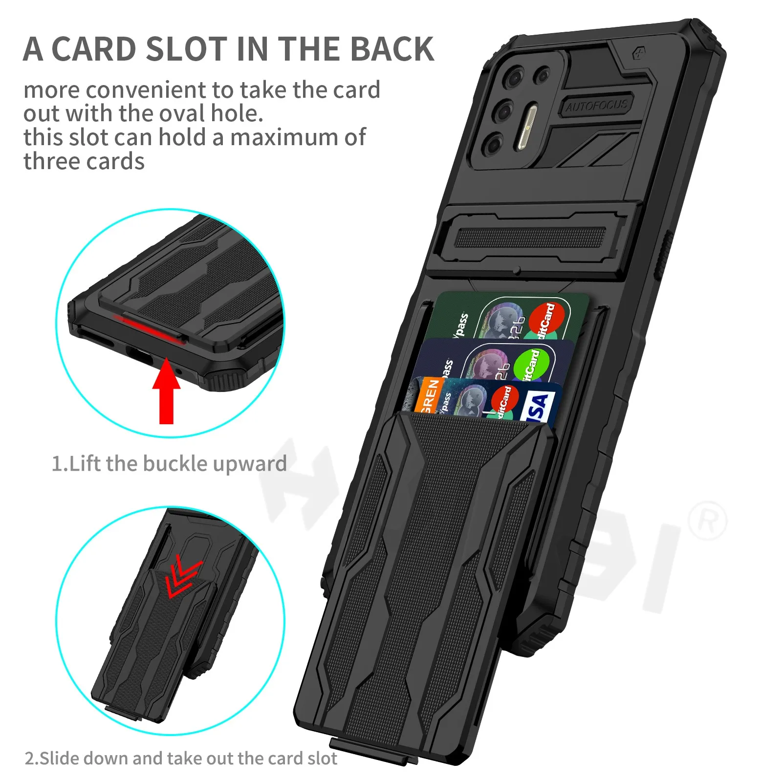 Card Holder Detachable Wallet Case For Motorola Moto G PURE G