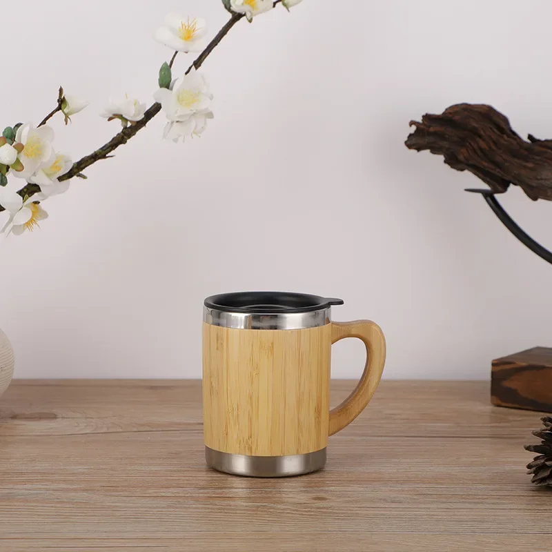 Bamboo Thermos Flask for Coffee/Tea - زمزمية خيزرا...