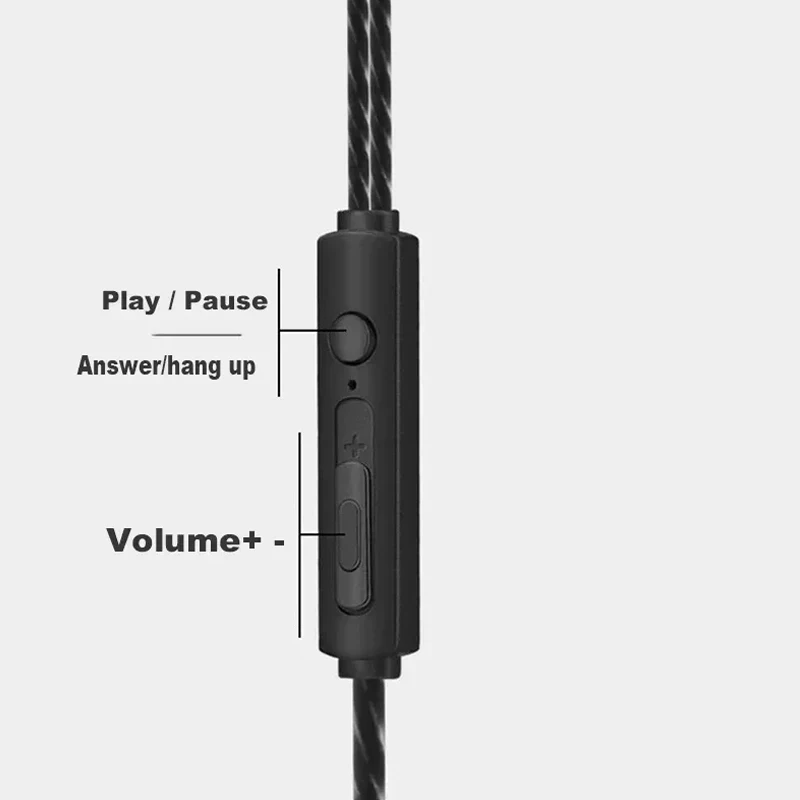 3.5 Cuffie cablate Auricolari sportivi da 3,5 mm con bassi Auricolari per telefono Cuffie stereo per bassi con controllo del volume del microfono Auricolari musicali - Image 3