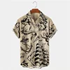 Men's Vintage Mermaid Print Shirts Boat Anchor Print Button Shirts Summer Ocean Element Shirts Men's Hawaiian Leisure Shirts 1