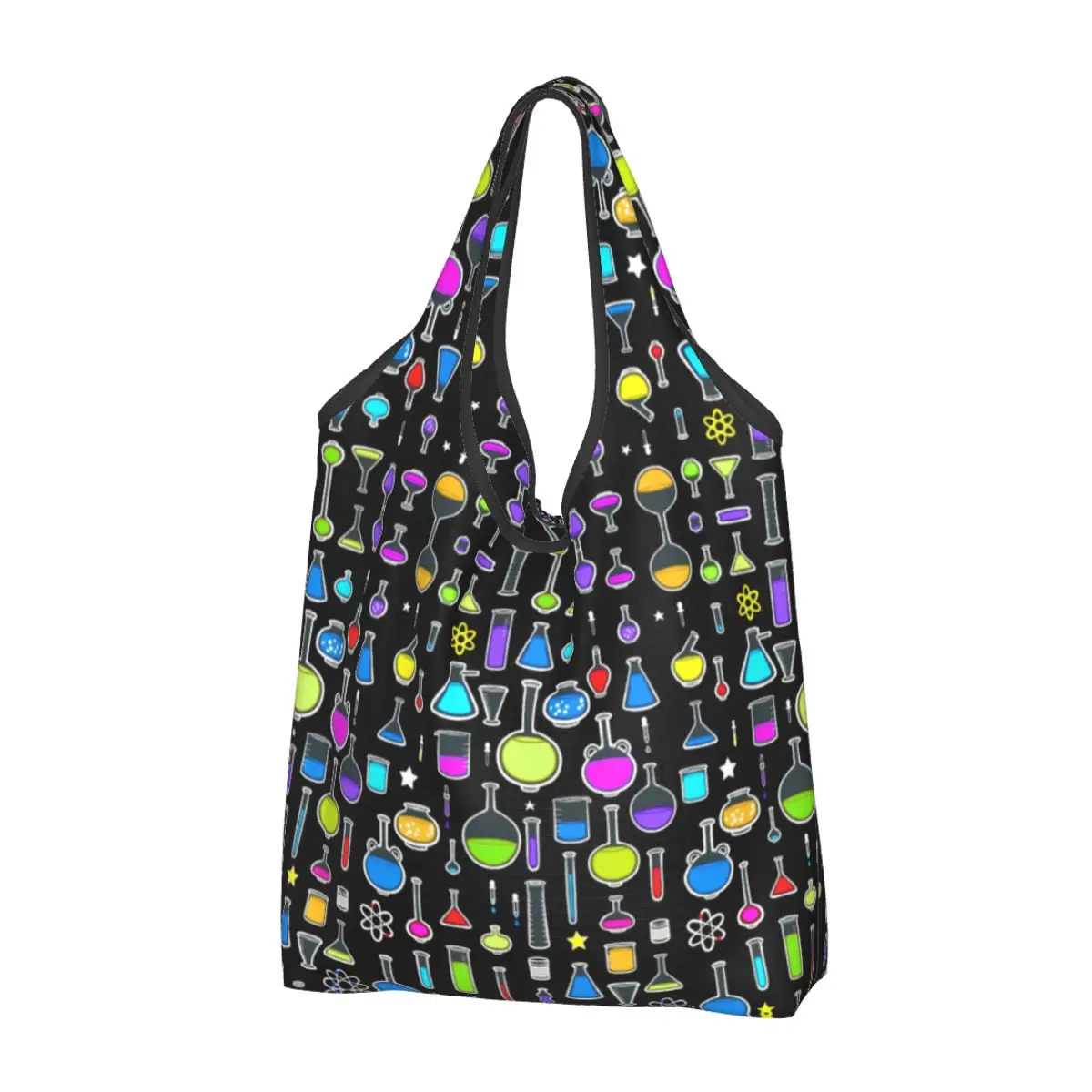 

Kawaii Printed Beakers Laboratory Technology Shopping Tote Bags Portable Shoulder Shopper Science Chemistry Handbag
