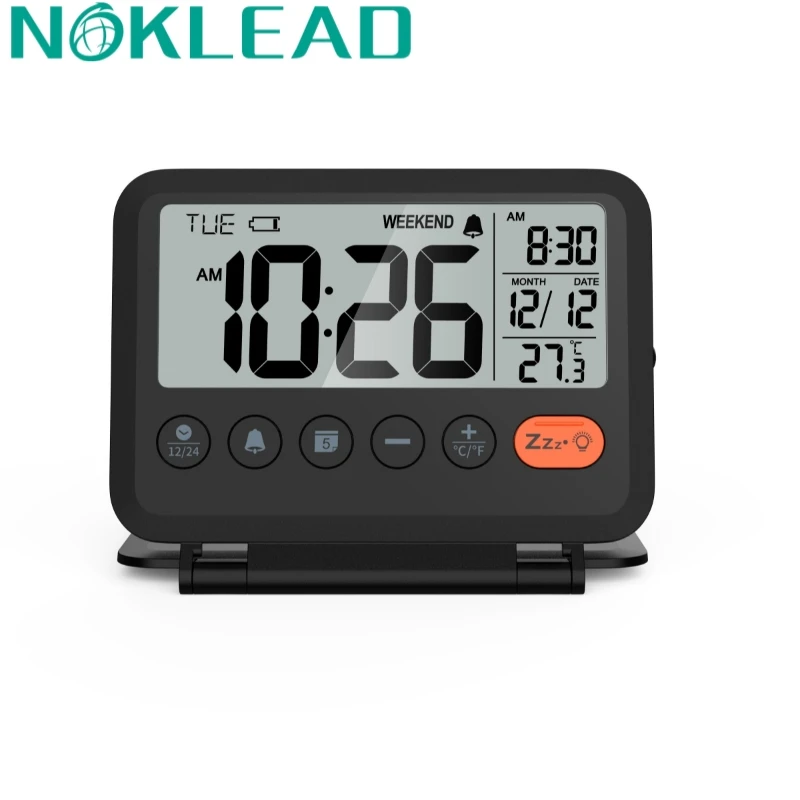 Fashion Fold Mini Travel Alarm Clock With Calendar Home Digital LCD Home Desk Clock Traveling Alarm Clock Portable Desktop Clock