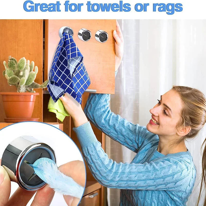 Kitchen Towel Holder Dish Towel Hooks No Drilling Self-Adhesive Wall Mounted Hanger Storage Bathroom Shower Home 2Pcs