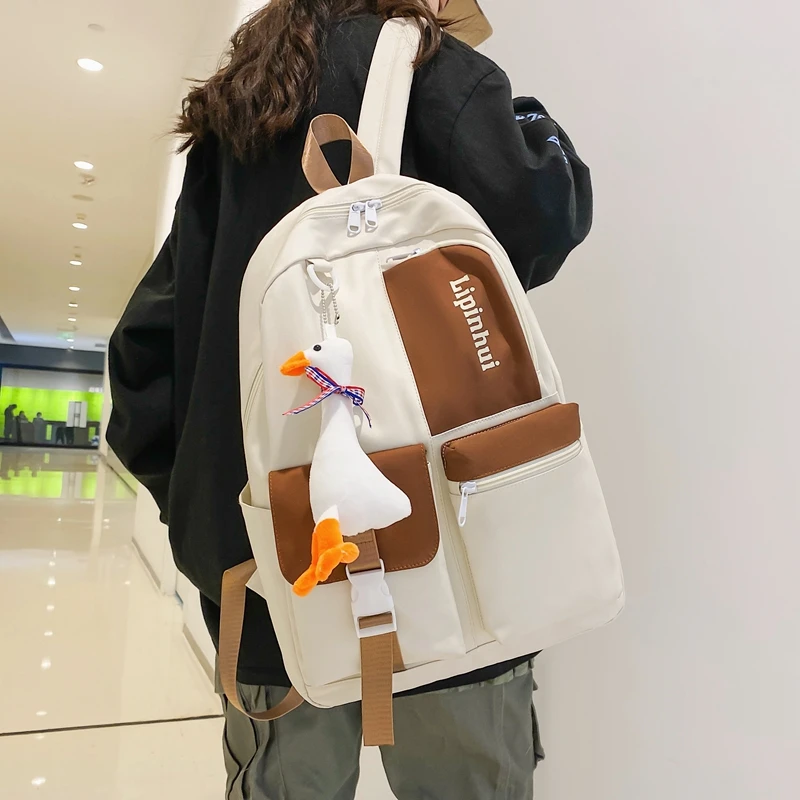 Waliicorners Nylon College Bag School Backpack New Trendy Cool Fashion Student Women Backpack Book Bag 16 S1a5a7c05a6fc4ccc9e0e7560b6883f83h