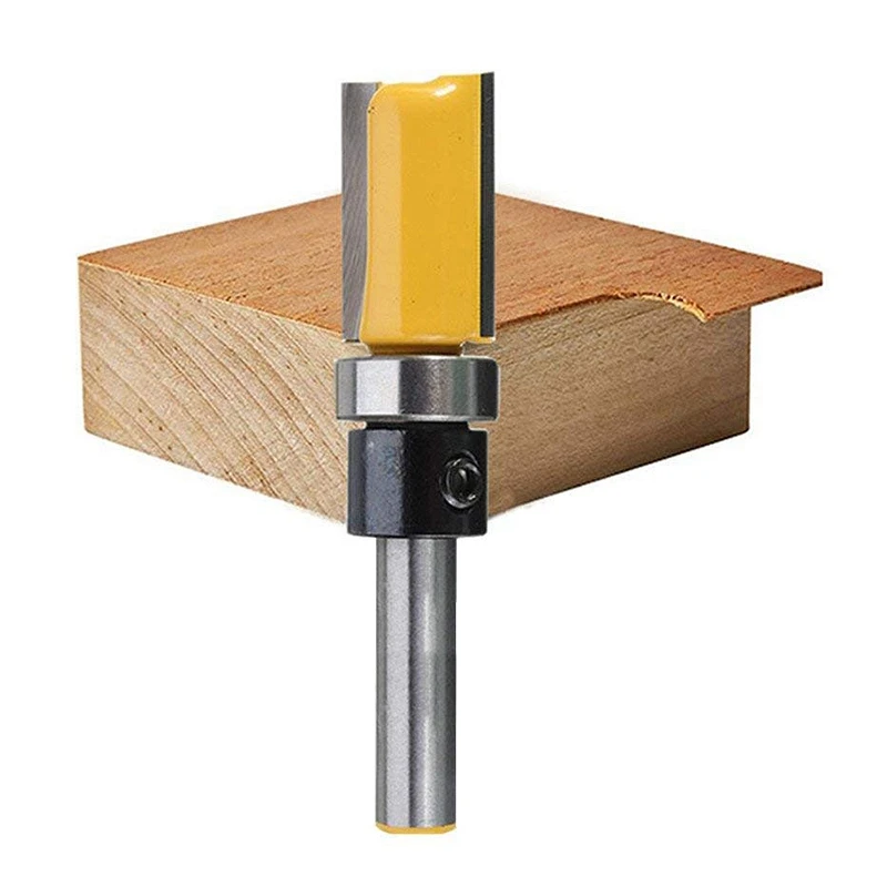 JFBL Hot 5X Straight Flush Trim Router Bit Set With 1/4Inch Shank Bit & 4Pcs 6Mm Shank Round Nose Cove Box Wood Router Bit woodworking boring machine